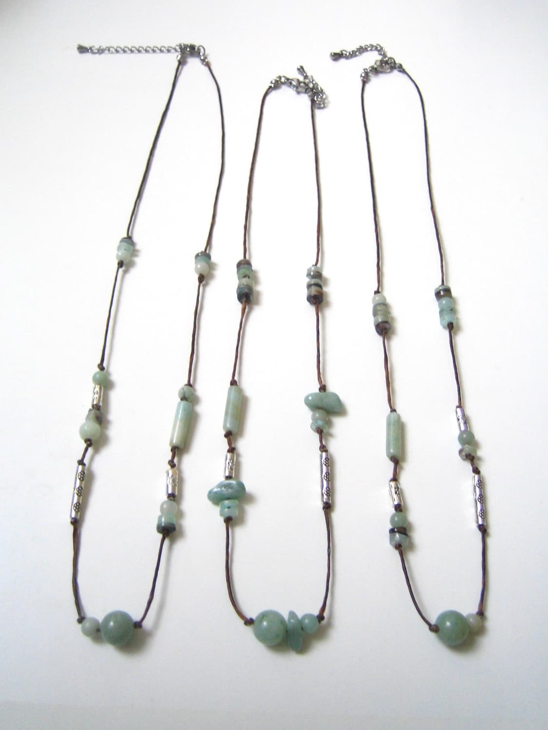 Greenish silver cross series necklace 상품이미지4