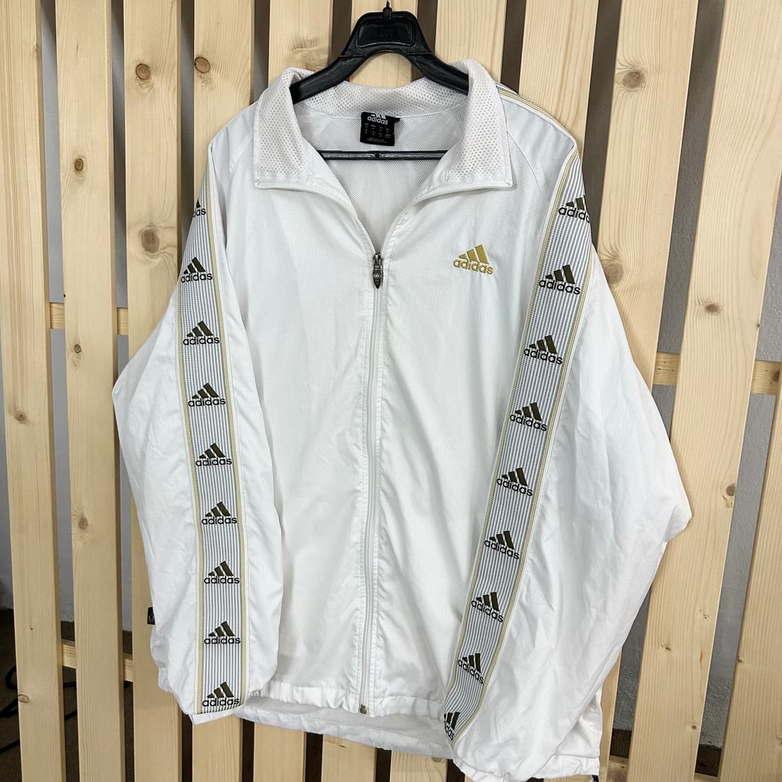 (L) 아디다스 사이드로고 화이트 바람막이 자켓 상품이미지2