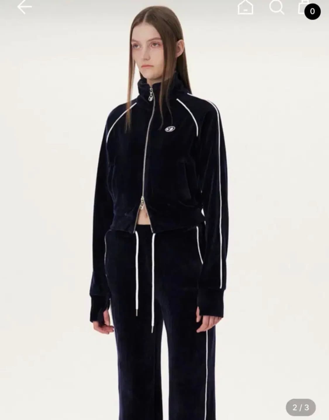 Yuse 코튼 벨루어 트랙 자켓 / 네이비 상품이미지1