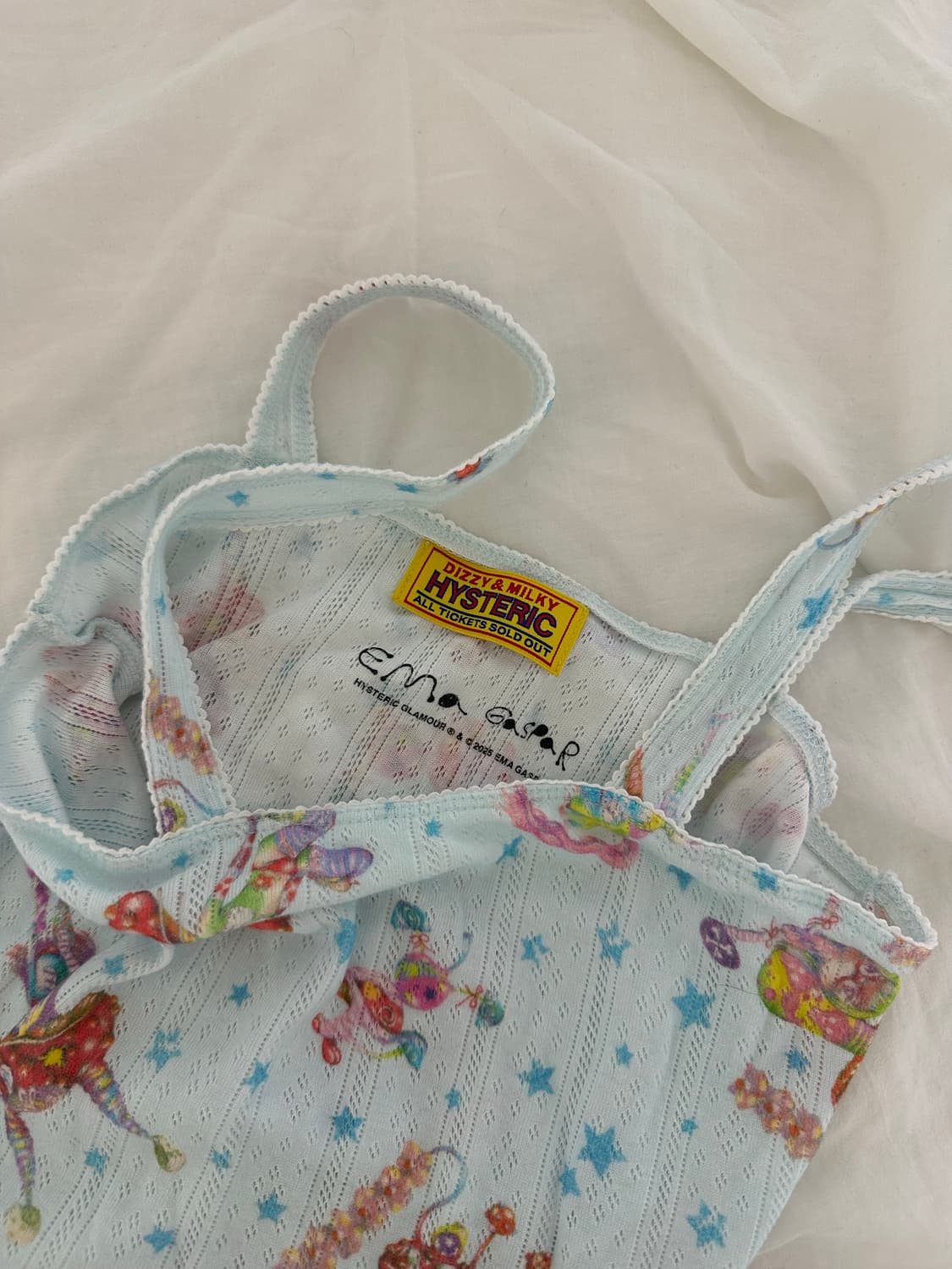 히스테릭글래머 나시 머쉬룸 펑크 밴드 캐미솔 블루 상품이미지2