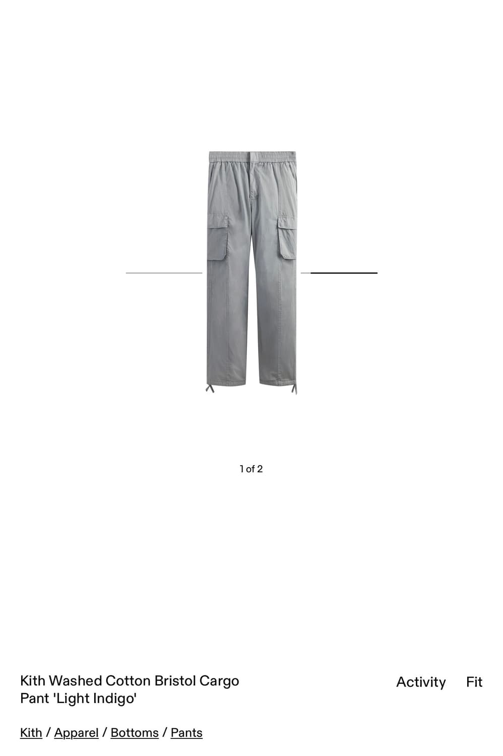 Kith 워시드 코튼 와이드 카고팬츠 상품이미지1