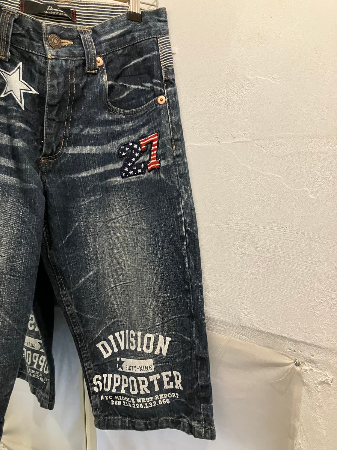 핸드메이드 패치워크 데님 쇼츠 28 상품이미지3