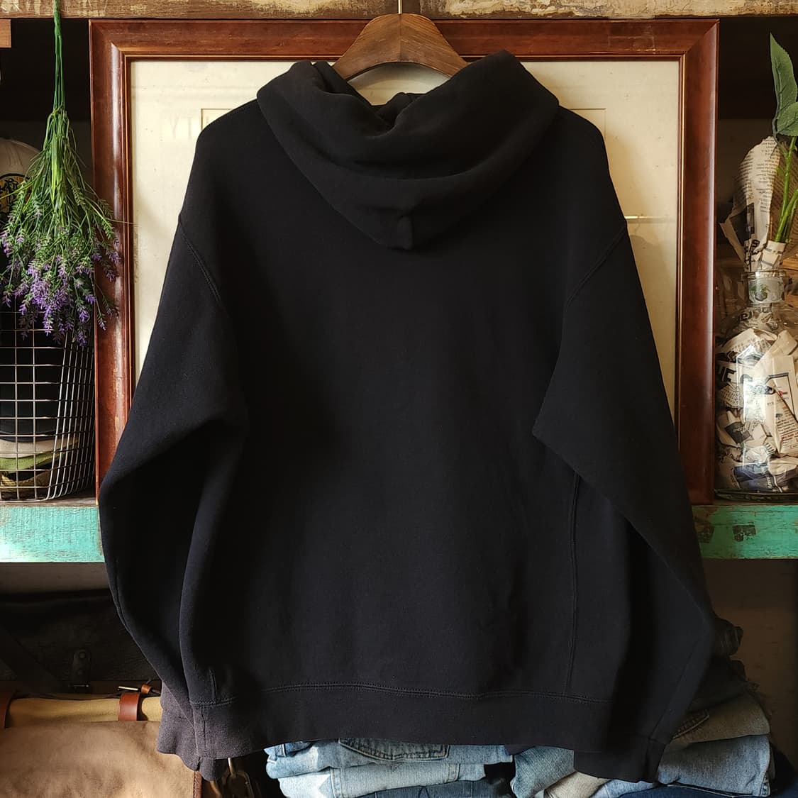 90s 러셀 후드 스웻셔츠 브로큰 로고 빈티지 레터링 스웻셔츠 M 상품이미지2