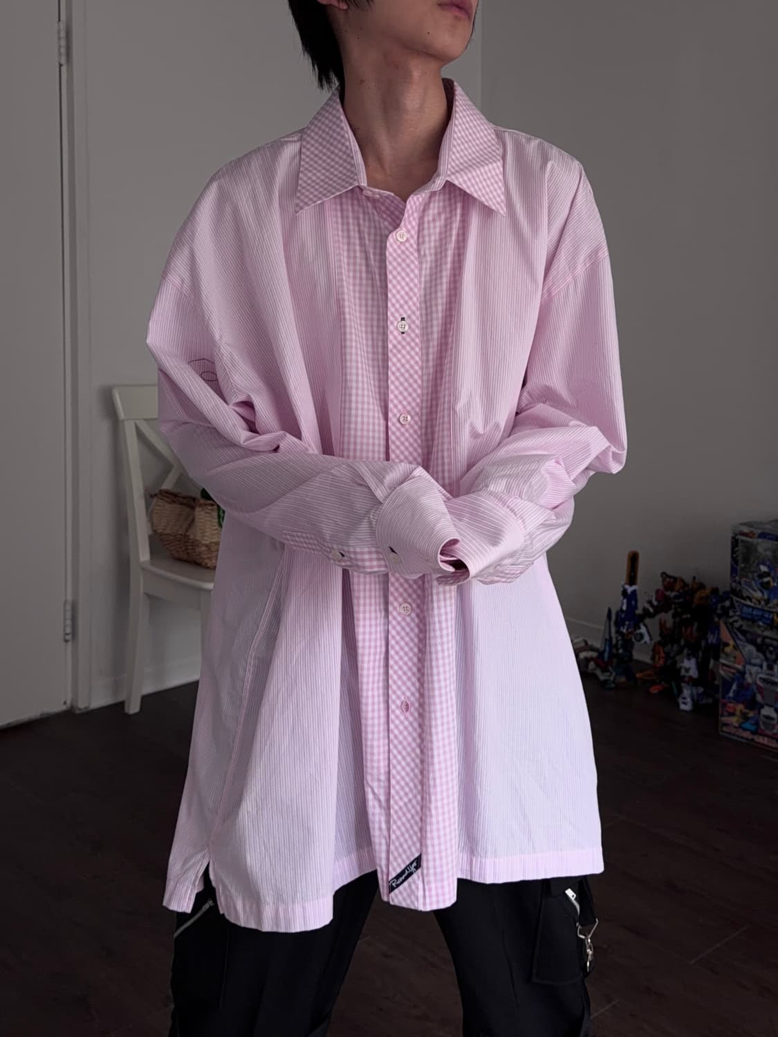 Richard Yoo 슈페리어 오버 패턴 믹스 셔츠 상품이미지5