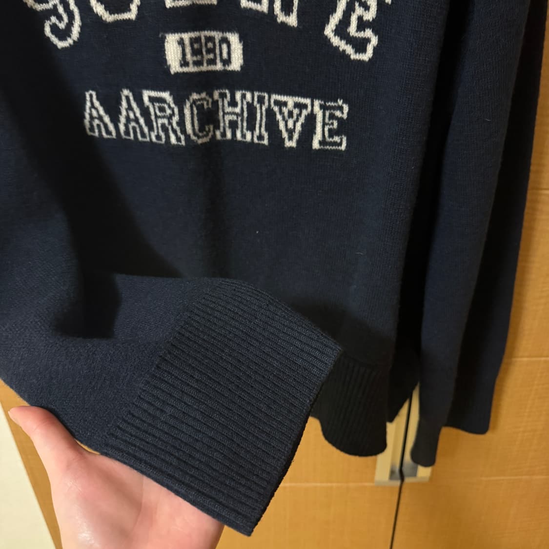 F 한섬 시스템 SYSTEM 울100 니트 네이비 상품이미지2