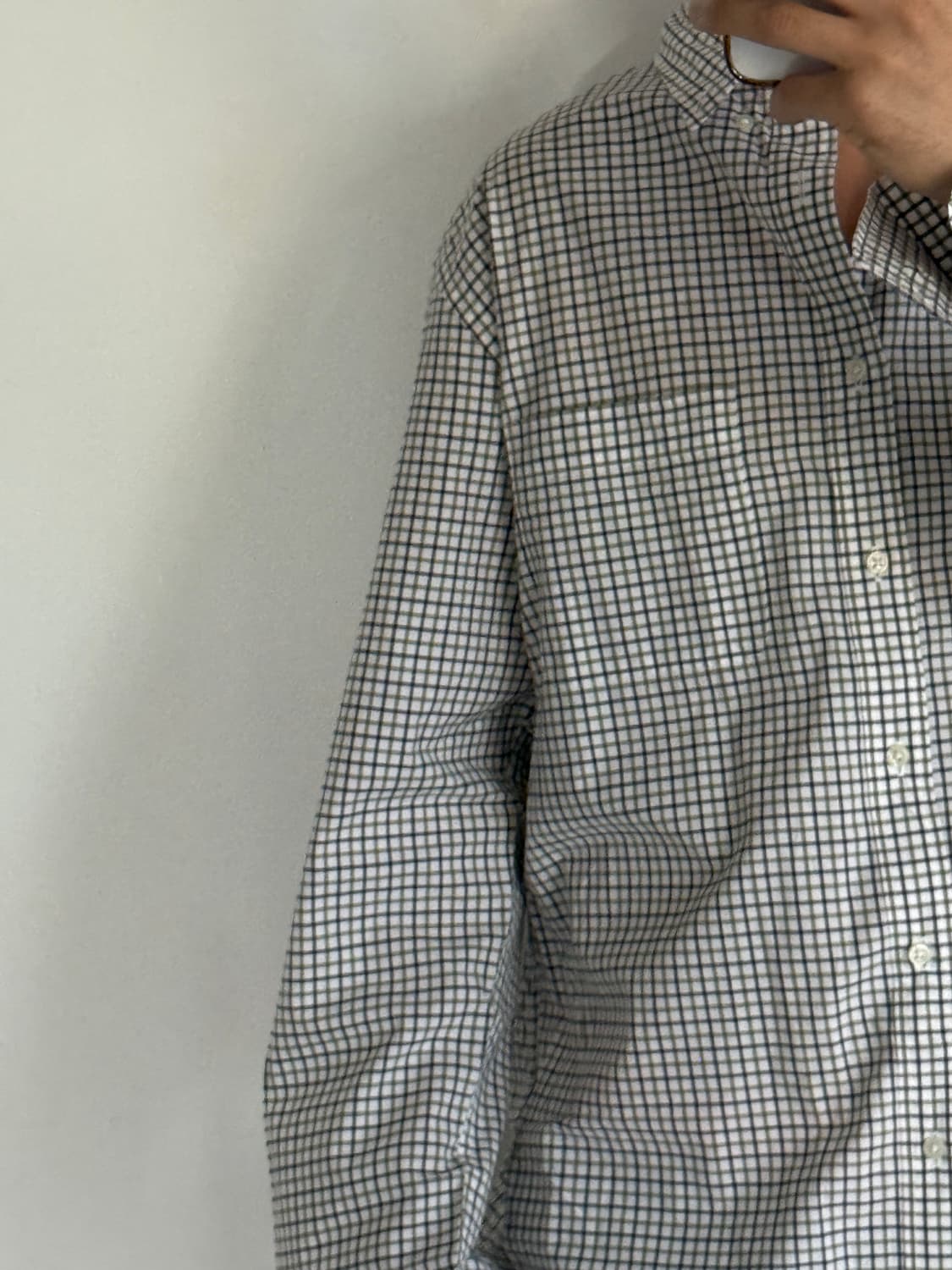 새상품급 유니클로 셔츠 그린체크 상품이미지4