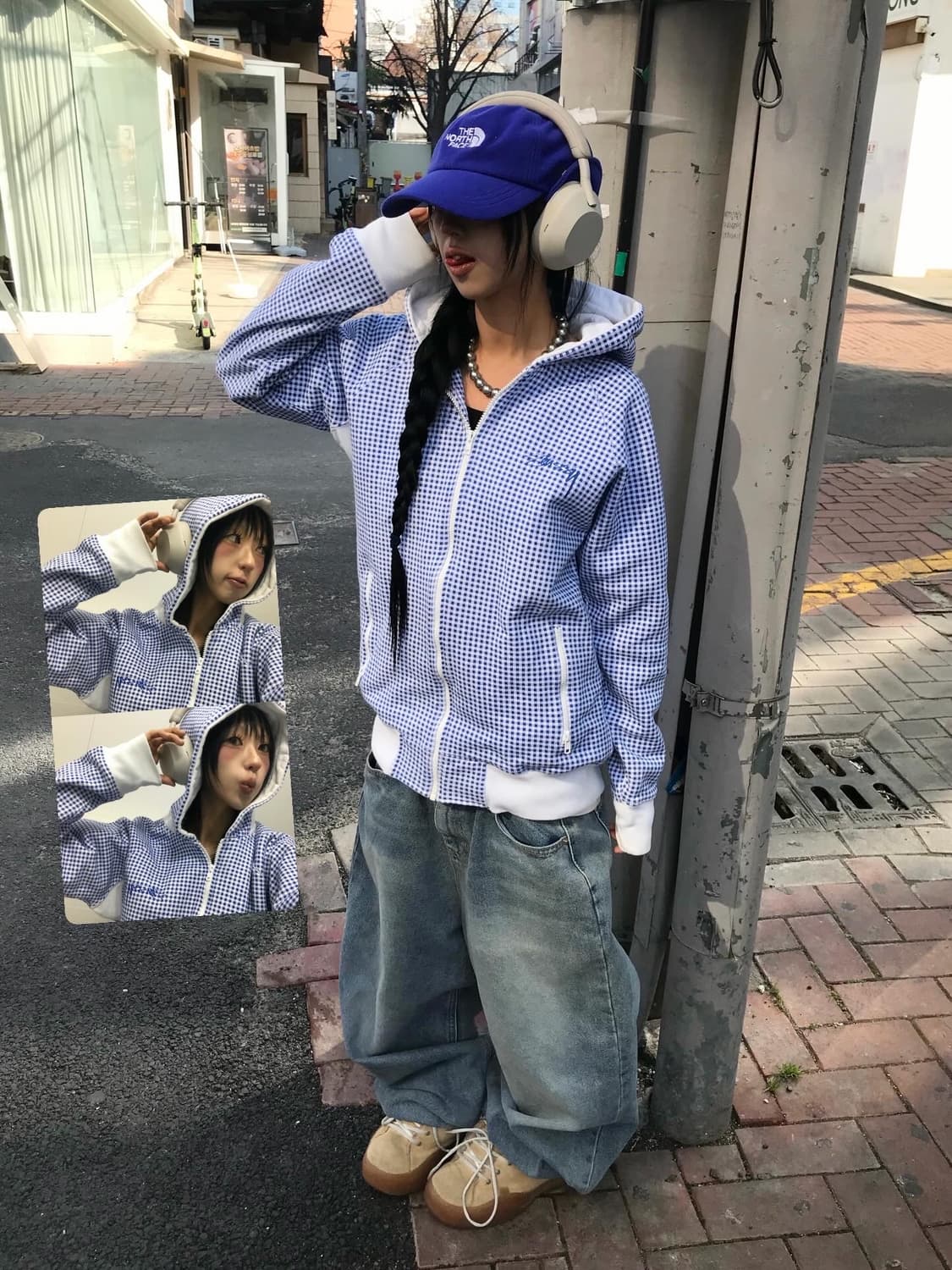 Stussy Check Pattern Hood Zip-Up 상품이미지1