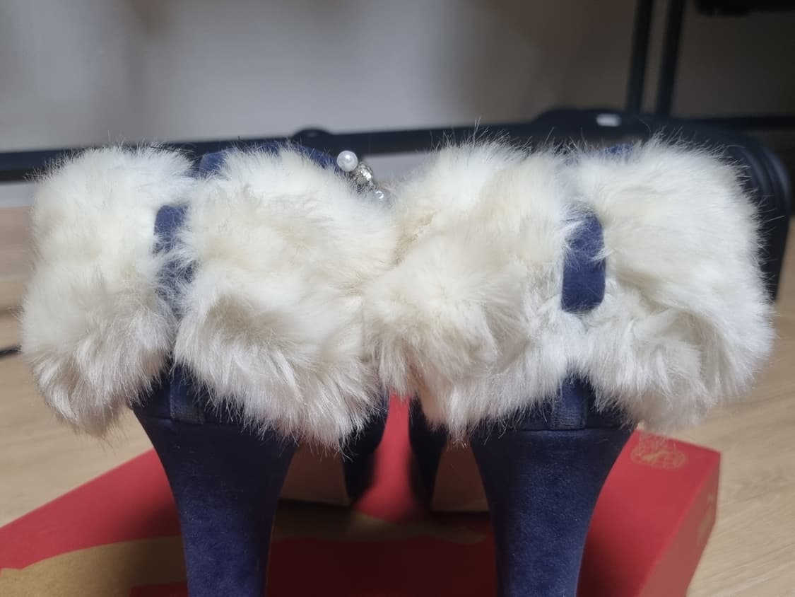 빈티지 고전 리즈리사 스웨이드 구두 힐 퍼 비쥬 라떼갸루 히메갸루 로걀 상품이미지7