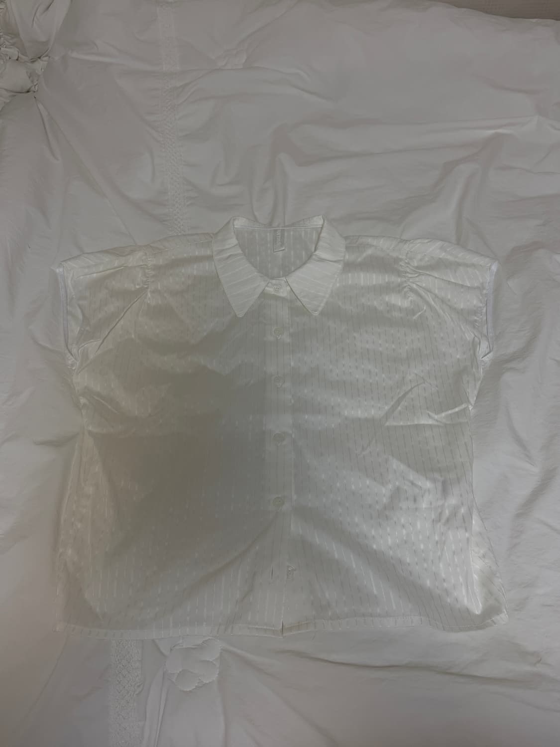 CAP SLEEVE STRIPE SHIRT (WHITE) 상품이미지3