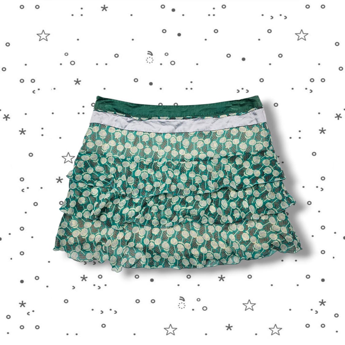 38 MCGINN 매긴 그린 캉캉 쉬폰 스커트 상품이미지2