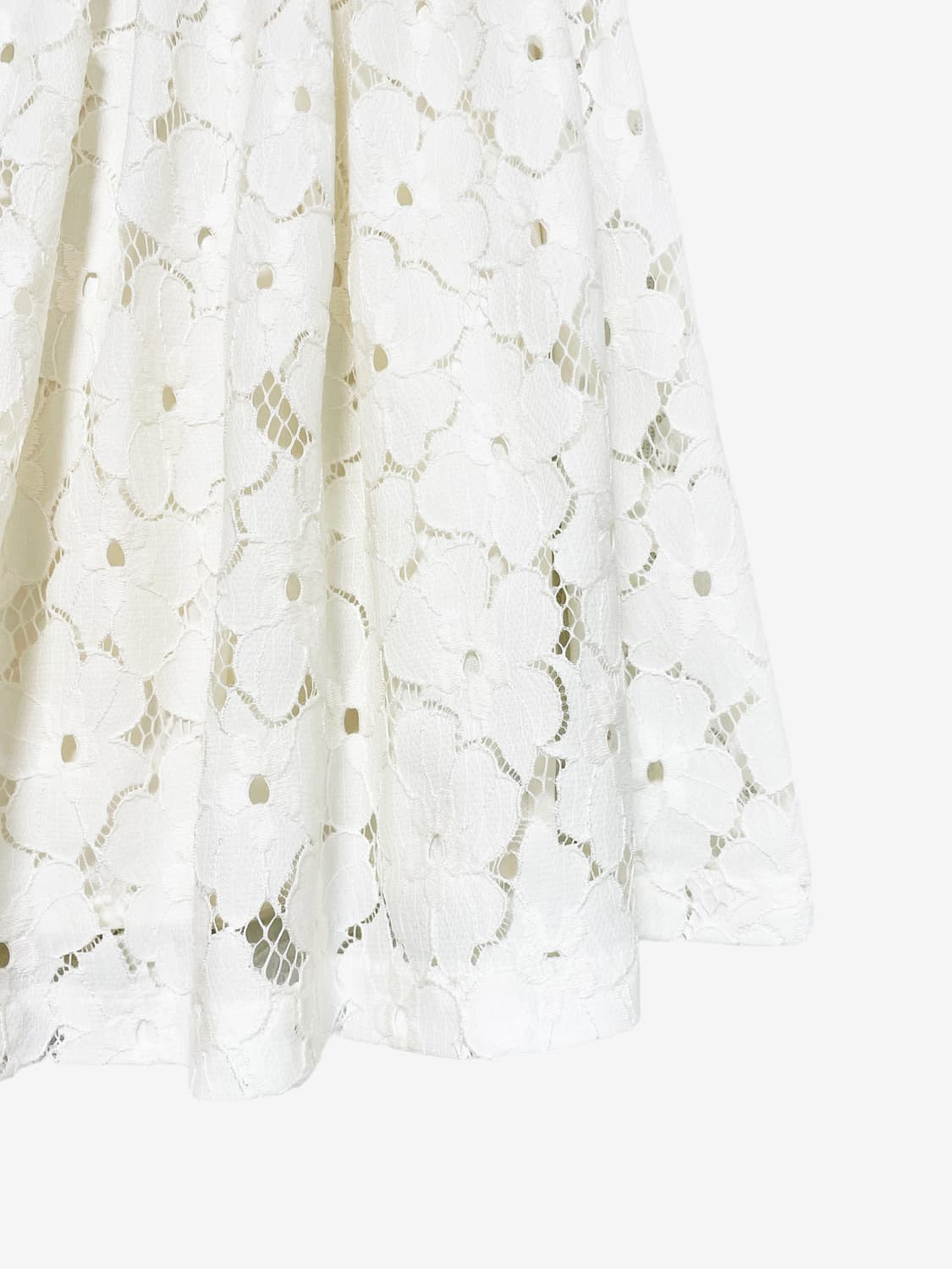 Flower Punching Flare Mini Skirt - Ivory 상품이미지6