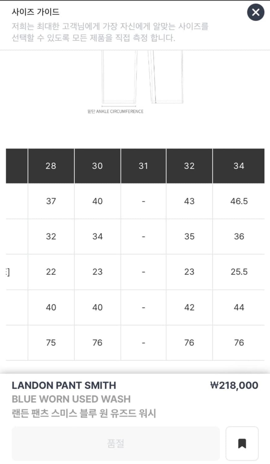 칼하트 wip 랜든 팬츠 스미스 블루 원 유즈드 워시 상품이미지5