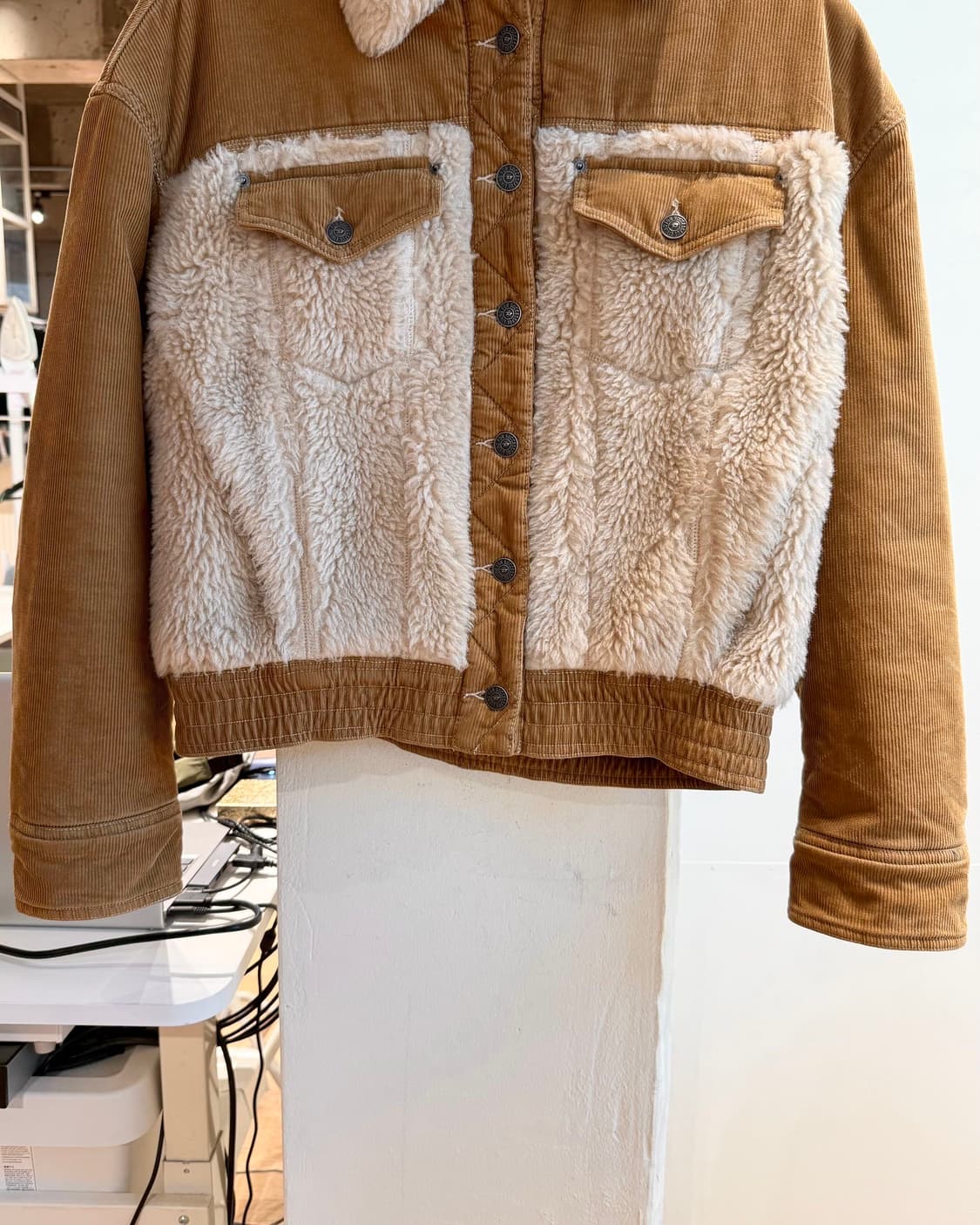 디젤 브라운 W-ARY 플리스 코듀로이 자켓 상품이미지6