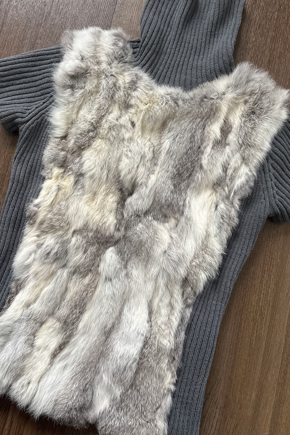 Fur Panel Ribbed Turtleneck Knit 상품이미지5