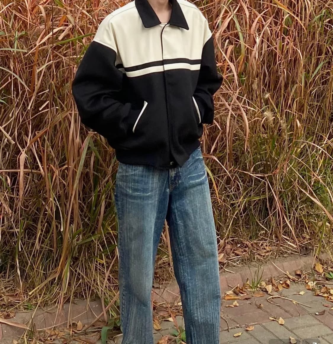 노이즈 울 바시티 자켓 상품이미지3