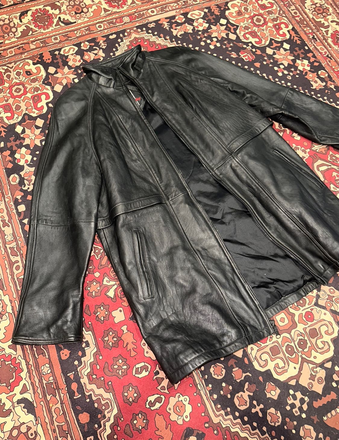 ( L-XL ) 가죽코트 가죽카코트 가죽롱자켓 가죽롱코트 레더자켓 상품이미지2