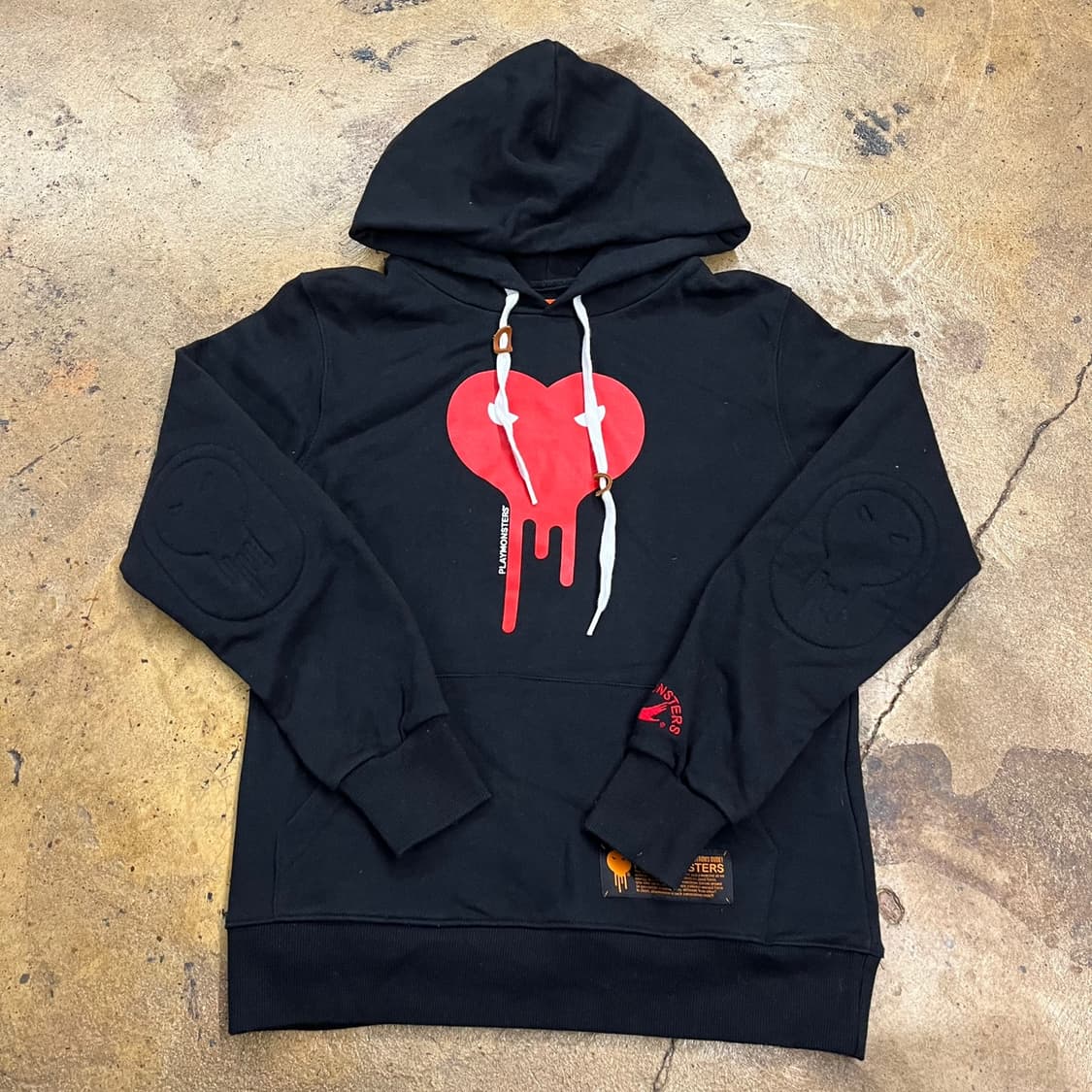 [정품/S] 플레이몬스터즈 하트 블랙 후드티 b17 상품이미지2