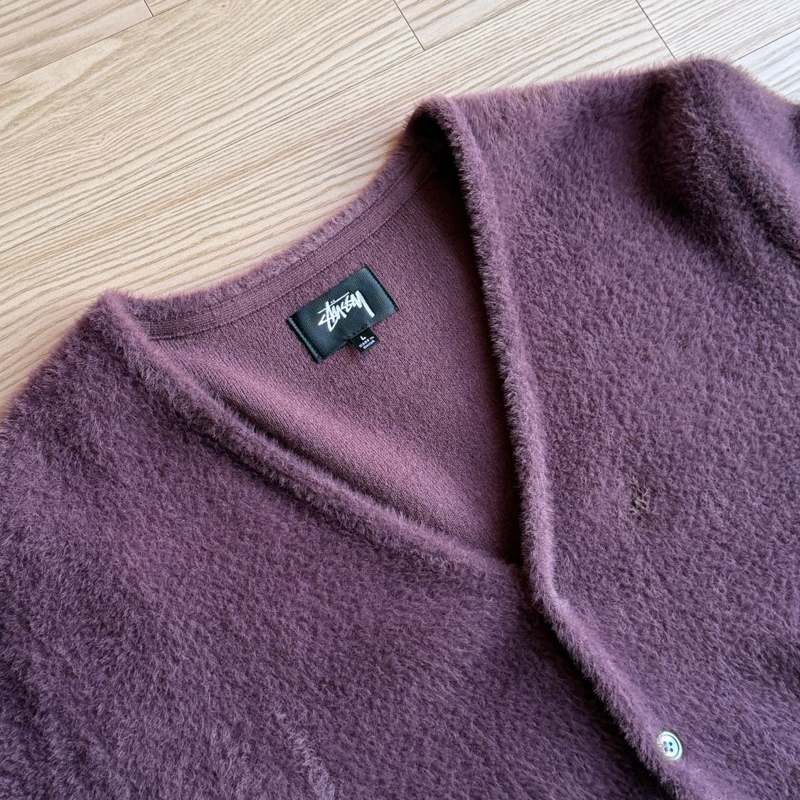 스투시 샤기 가디건 마룬컬러 L 상품이미지5