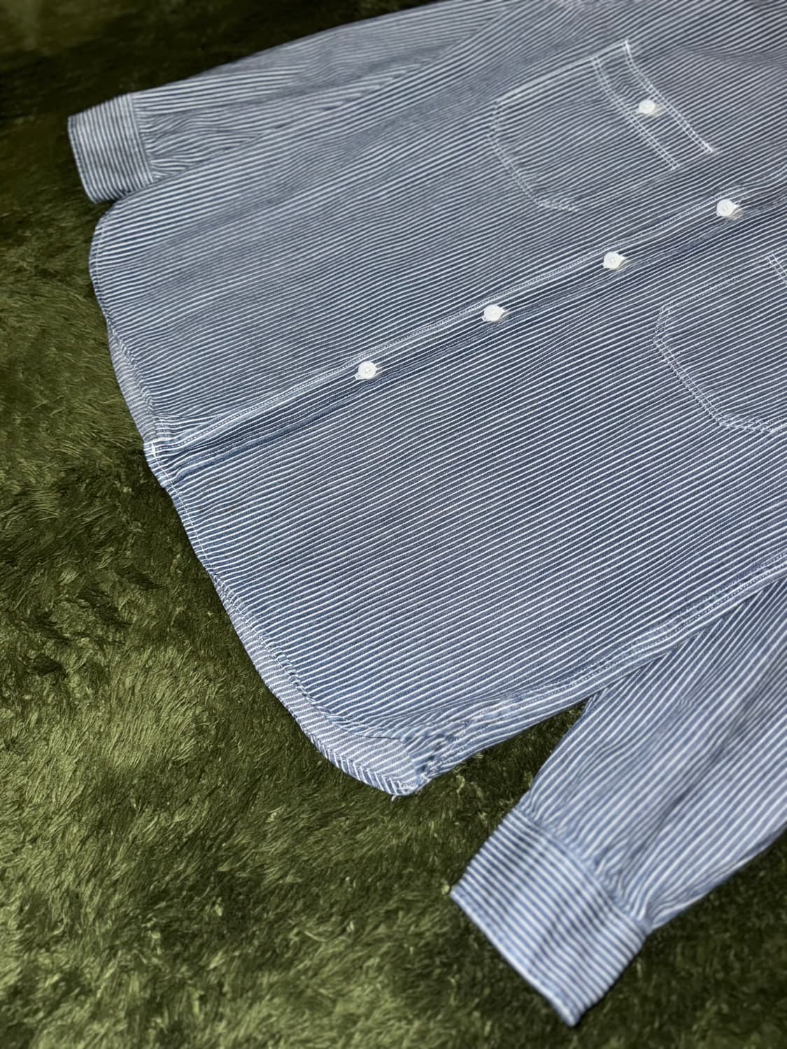 [L] EDWIN 에드윈 재팬 히코리 스트라이프 포켓 셔츠 상품이미지5