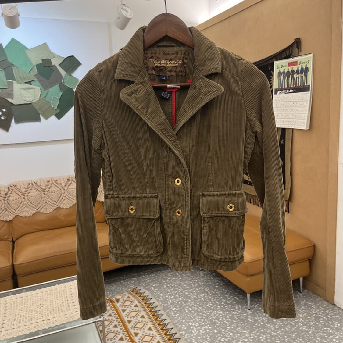 폴로 랄프로렌 코지 캐주얼 코듀로이 딱붙핏 자켓 XS C10946 상품이미지3