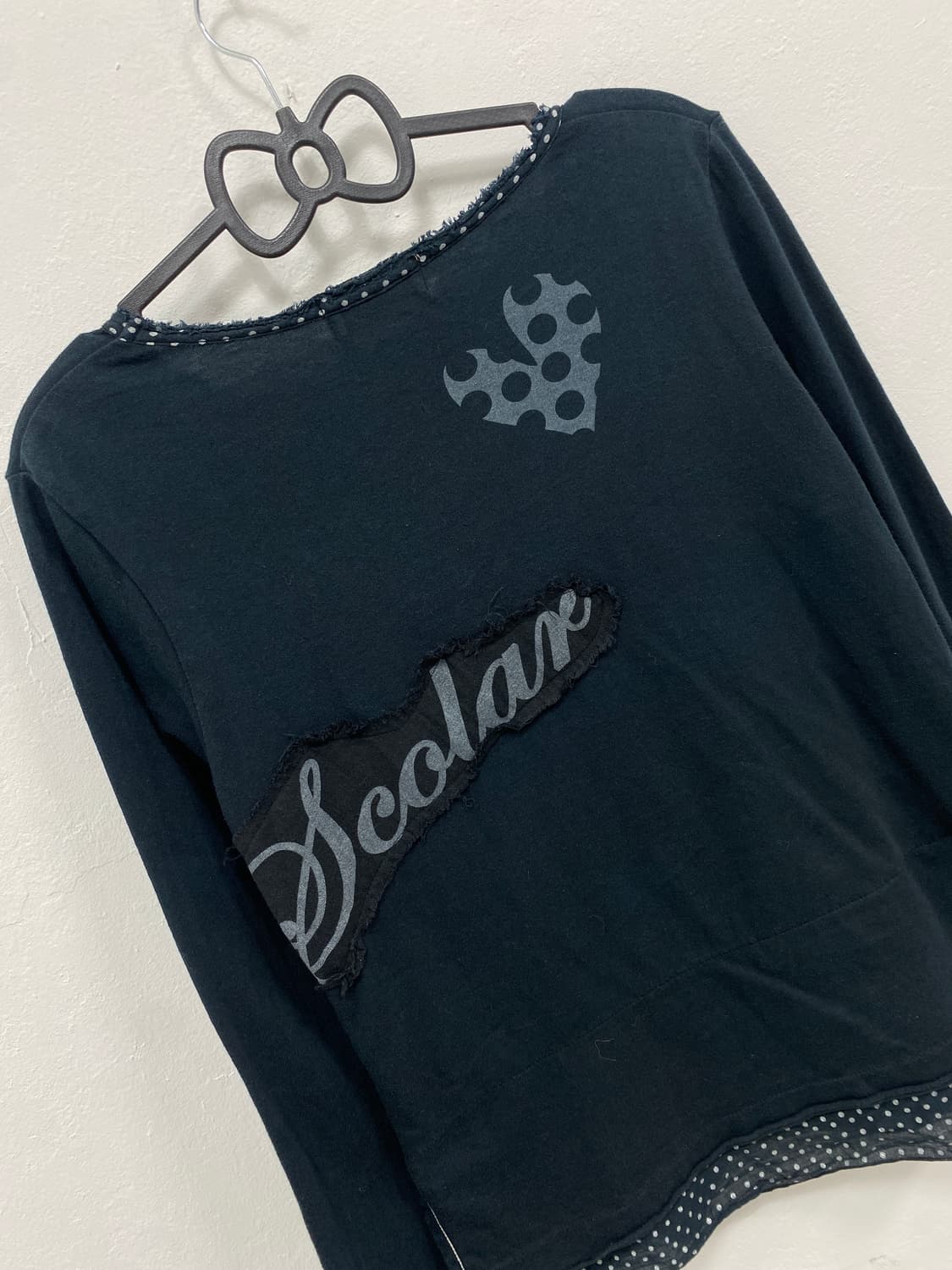 [SCOLAR] 신데렐라 y2k 브라운 도트 롱슬리브 상품이미지7