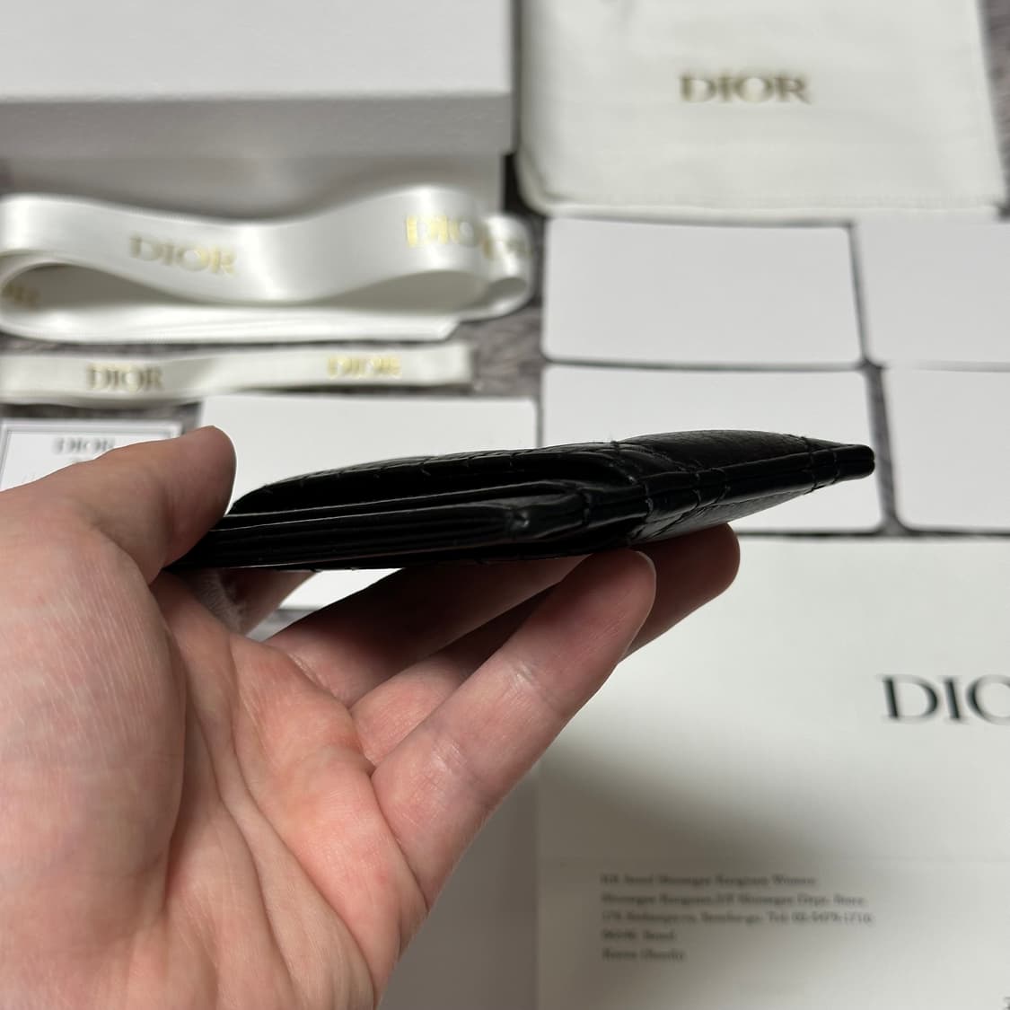[풀구성] 디올 CD 카로 까나쥬 카드지갑 블랙 상품이미지8