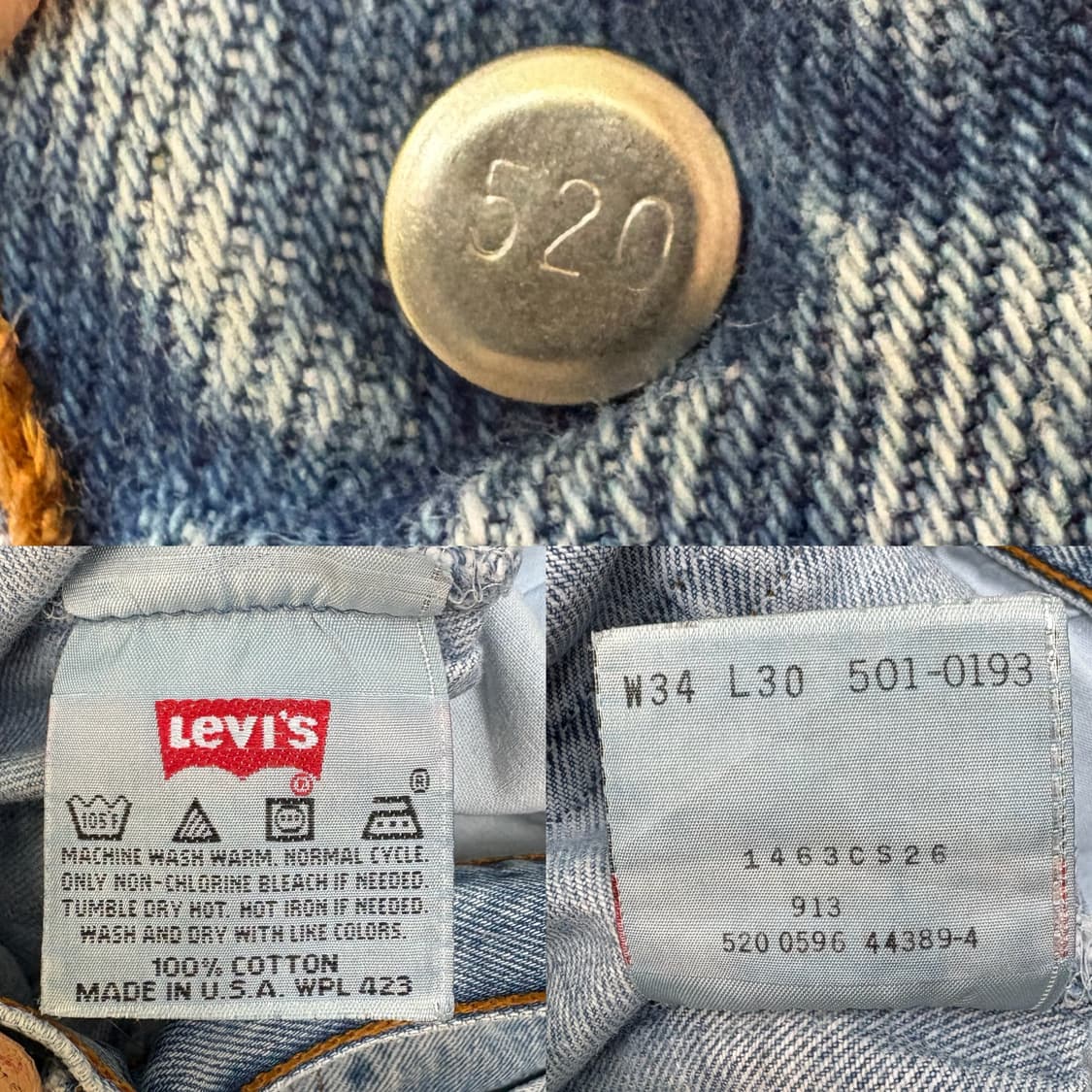 90s USA 리바이스 Levi’s 501 페이디드 데님 팬츠 상품이미지10
