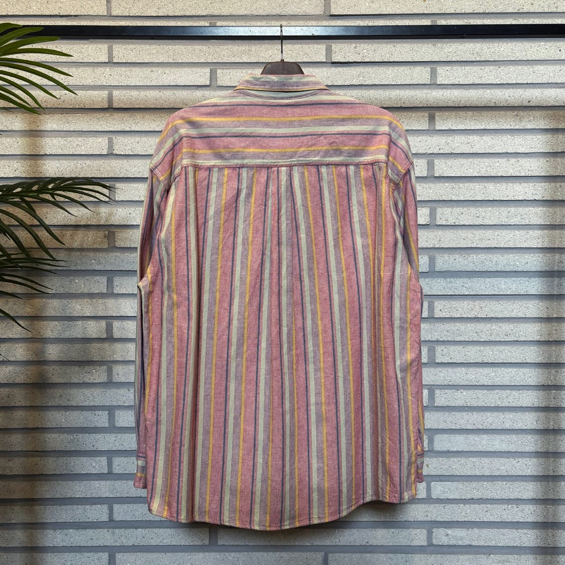 L.L.Bean 엘엘빈 레트로 멀티컬러 스트라이프 셔츠 헤비코튼 디테일 상품이미지3