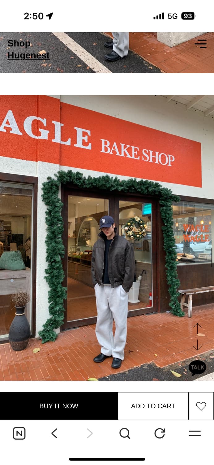 새거)) 휴즈네스트 정가6.5 기모  프론트턱 스웻팬츠 그레이 상품이미지3