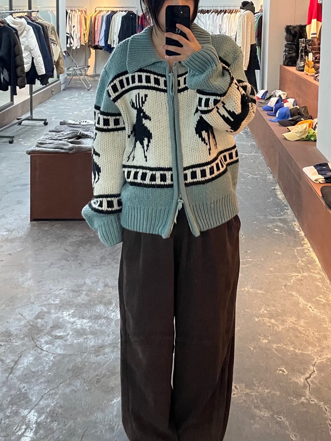 파르티멘토 스카이블루 코위찬 니트 집업 H967 상품이미지1