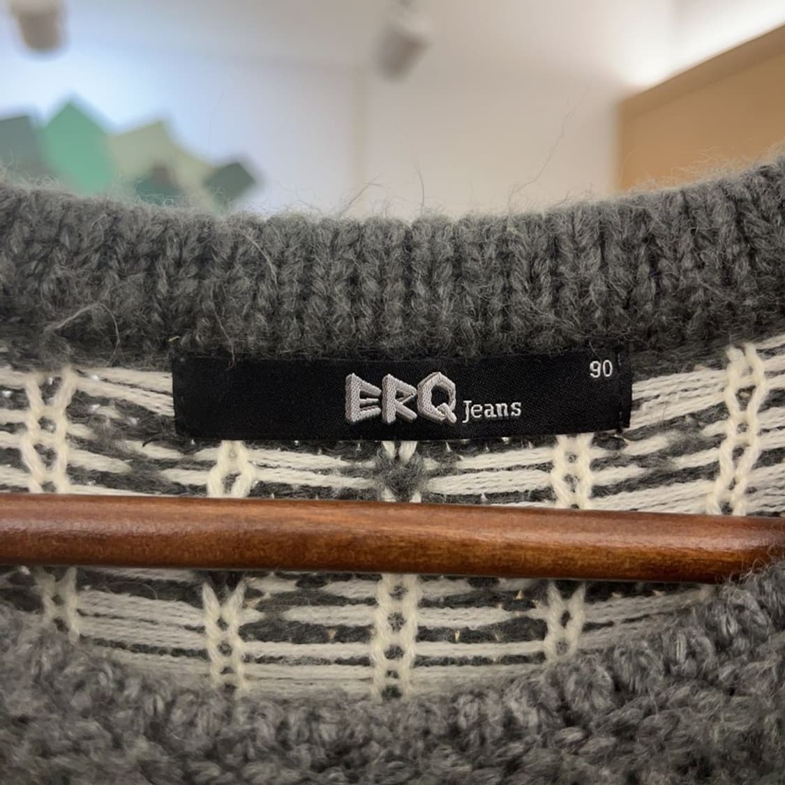 ERQ 빈티지 폭닥 노르딕 코위찬 오버핏 니트 90 C07252 상품이미지5