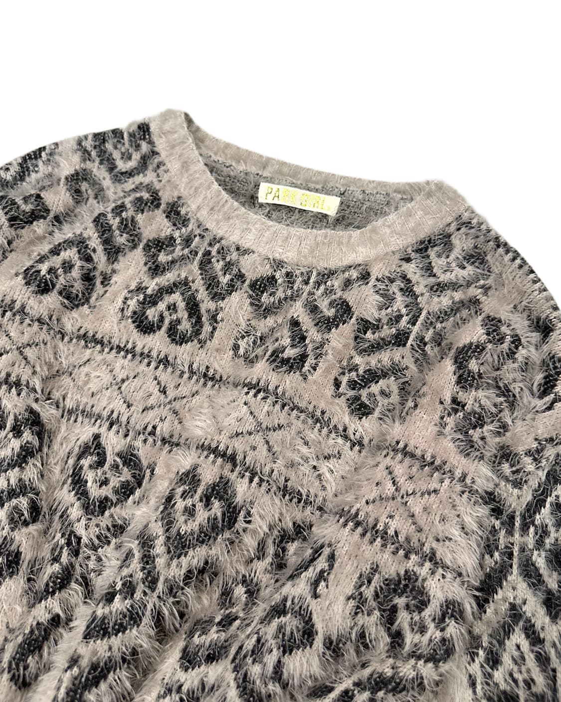 PARK GIRL patterned brown hairy knit 상품이미지3