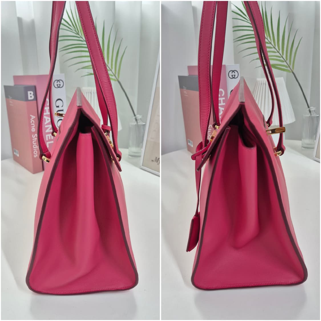 페라가모 간치니 핑크 금장 숄더백 상품이미지5