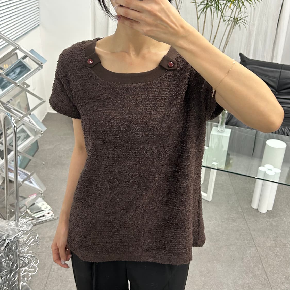 do-clai 부클 반팔 니트 블라우스 상품이미지3