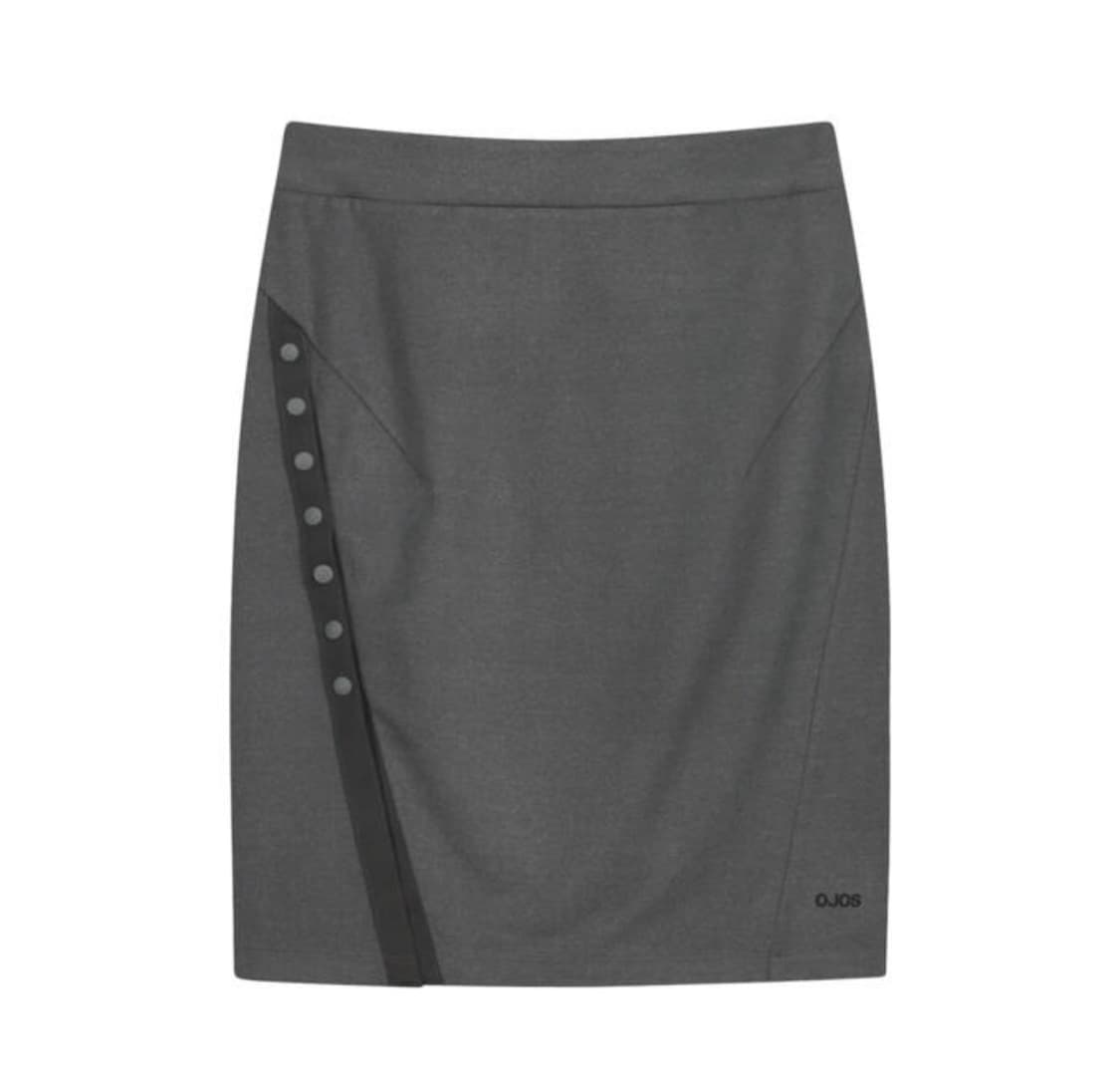 ojos 오호스 button slit midi skirt 차콜 상품이미지3