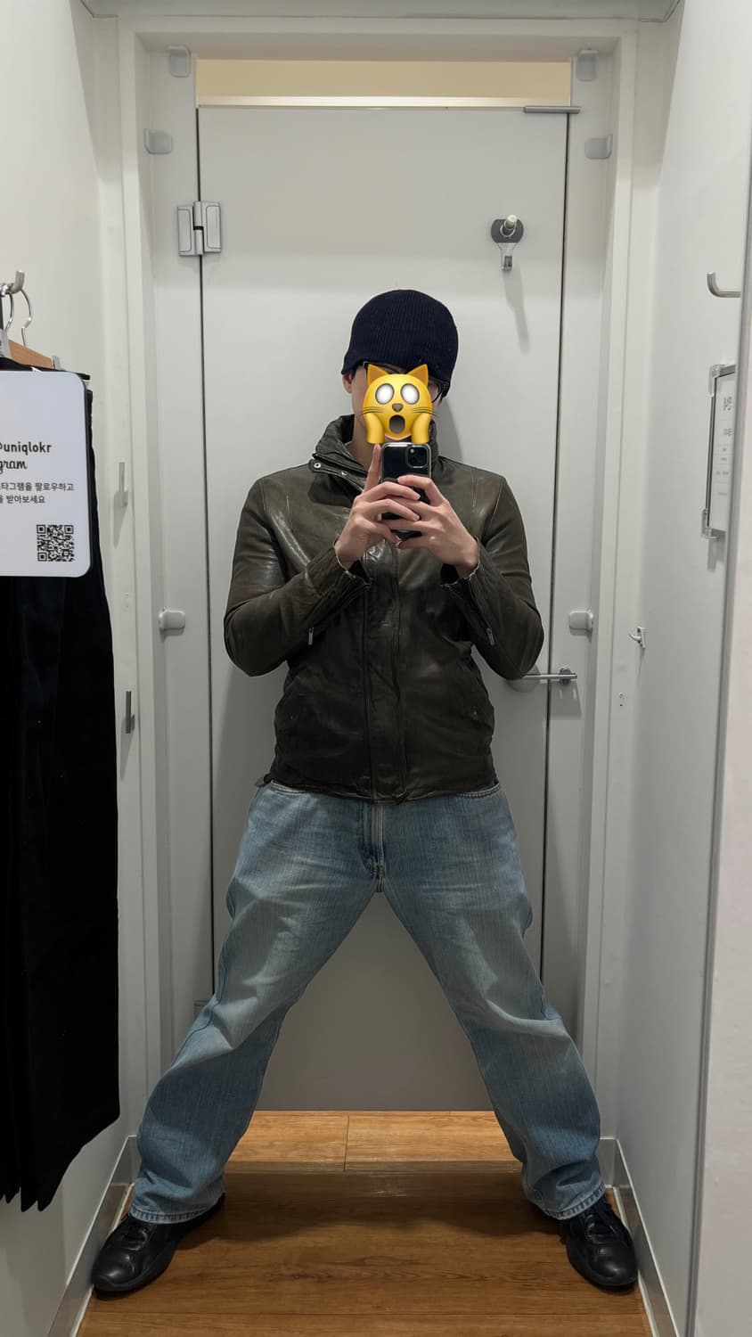 솔리드 옴므 하이넥 가죽 자켓 상품이미지3