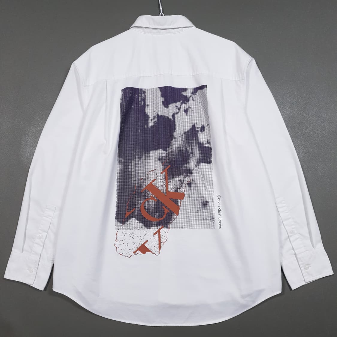 실측 XL) 캘빈클라인 by 라프시몬스 디자인 프린팅 화이트 셔츠 남방 상품이미지2
