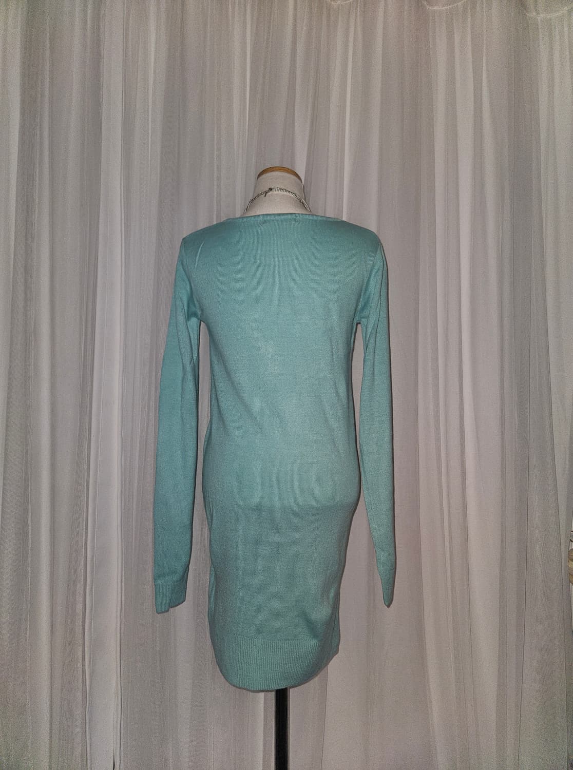 earth music&ecology 그린 에메랄드 니트 원피스 상품이미지3