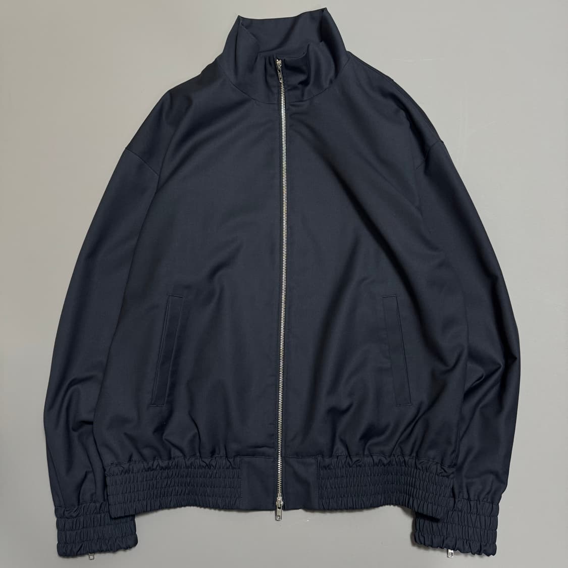 AZUL by moussy 네이비컬러 더블 집업 하이넥 블루종 자켓  상품이미지7