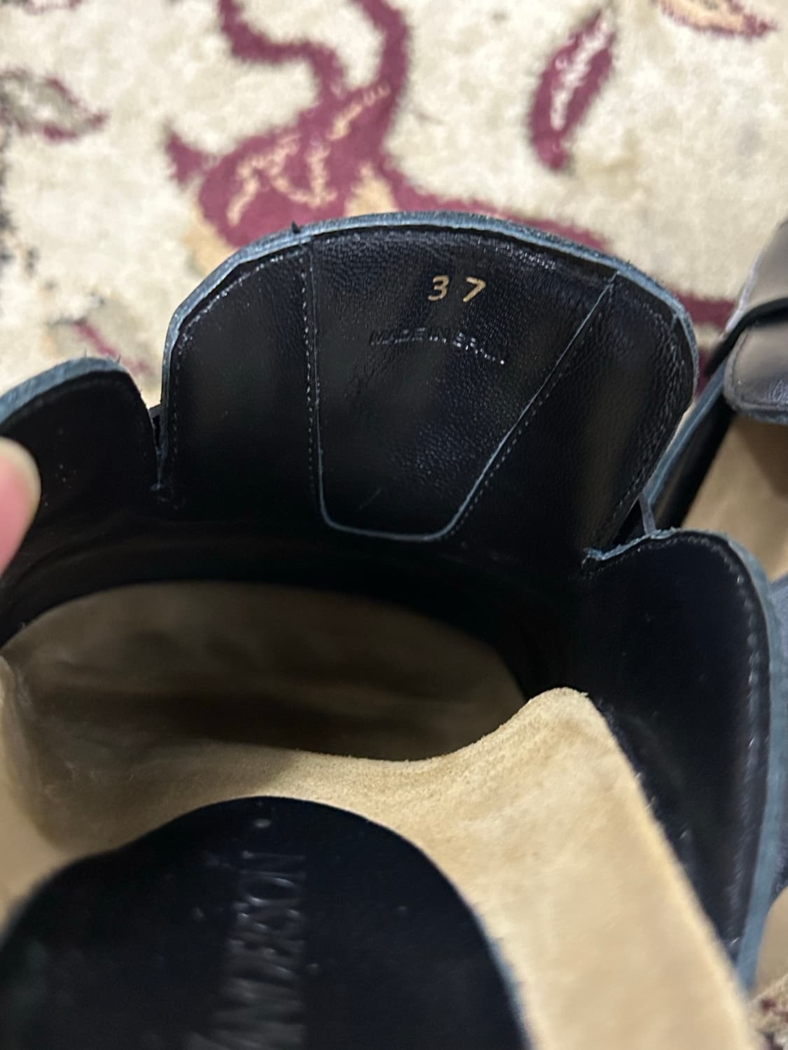 JW 앤더슨 블랙 가죽 뮬 37 상품이미지5