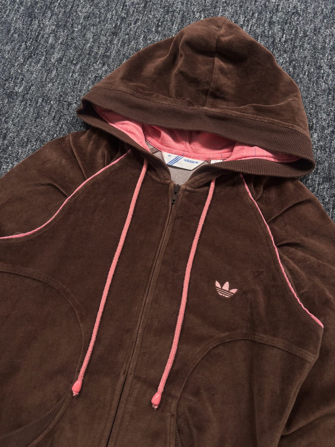 아디다스 브라운 벨벳 후드집업 상품이미지4