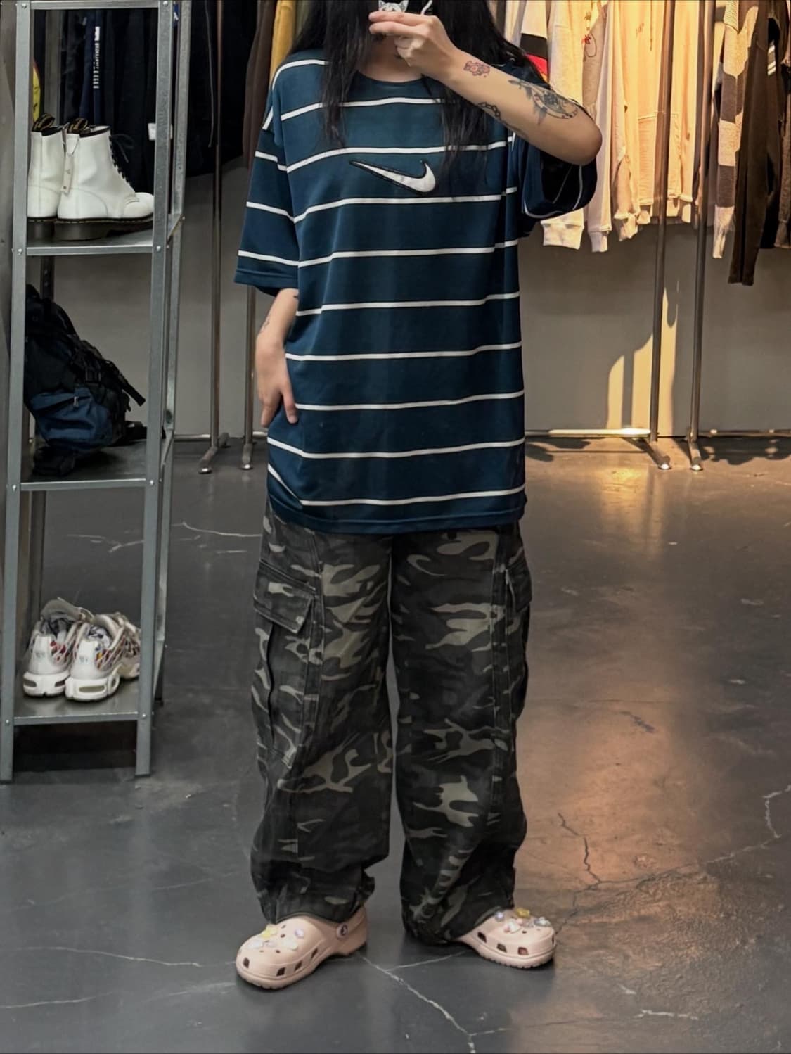 나이키 올드스쿨 스우시 스트라이프 반팔 A2419 상품이미지1