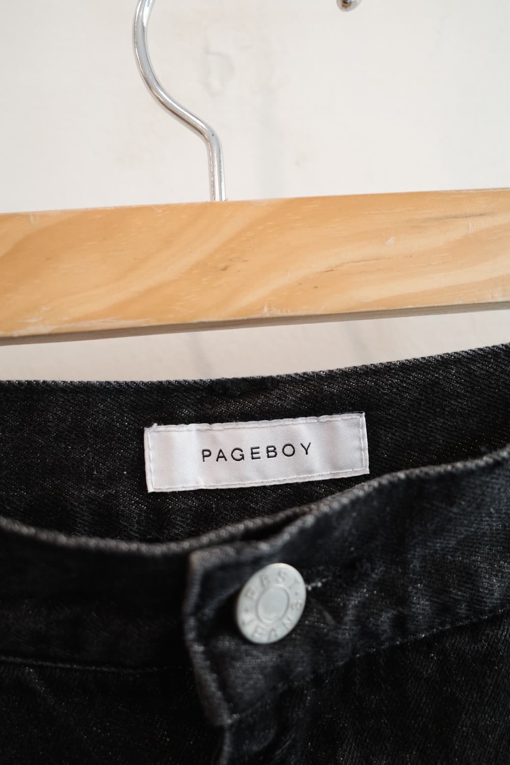 PAGE BOY 플레어 흑청 데님 스커트 (28인치) 상품이미지3