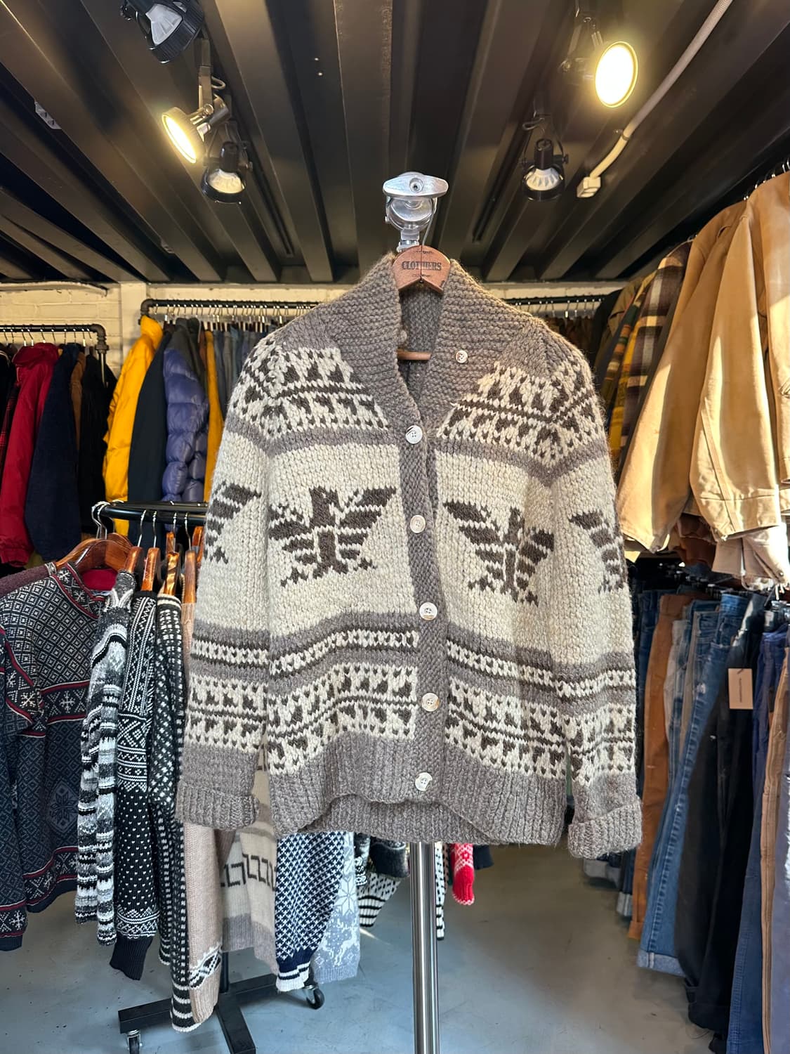 캐나다 헤비 울 코위찬 스웨터 가디건 상품이미지1