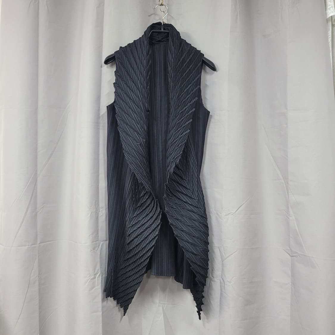 주름 디자인 롱 베스트  상품이미지1