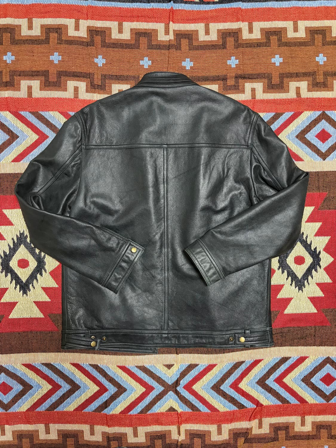 105) 00s 빈티지 카우하이드 소가죽 레더자켓 다크 그레이 상품이미지9