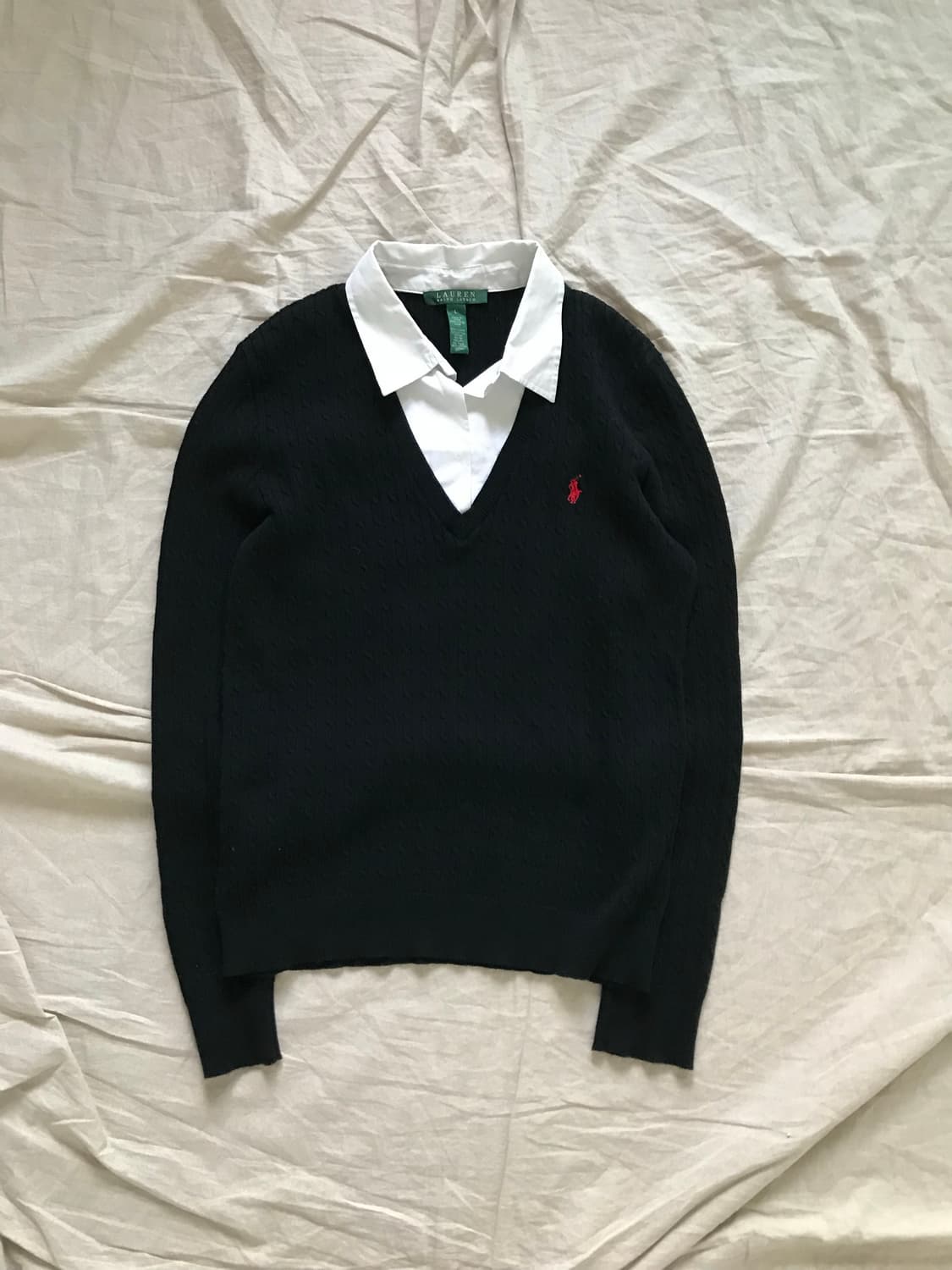 로렌 랄프로렌 포니 로고 카라 블랙 니트 상품이미지6