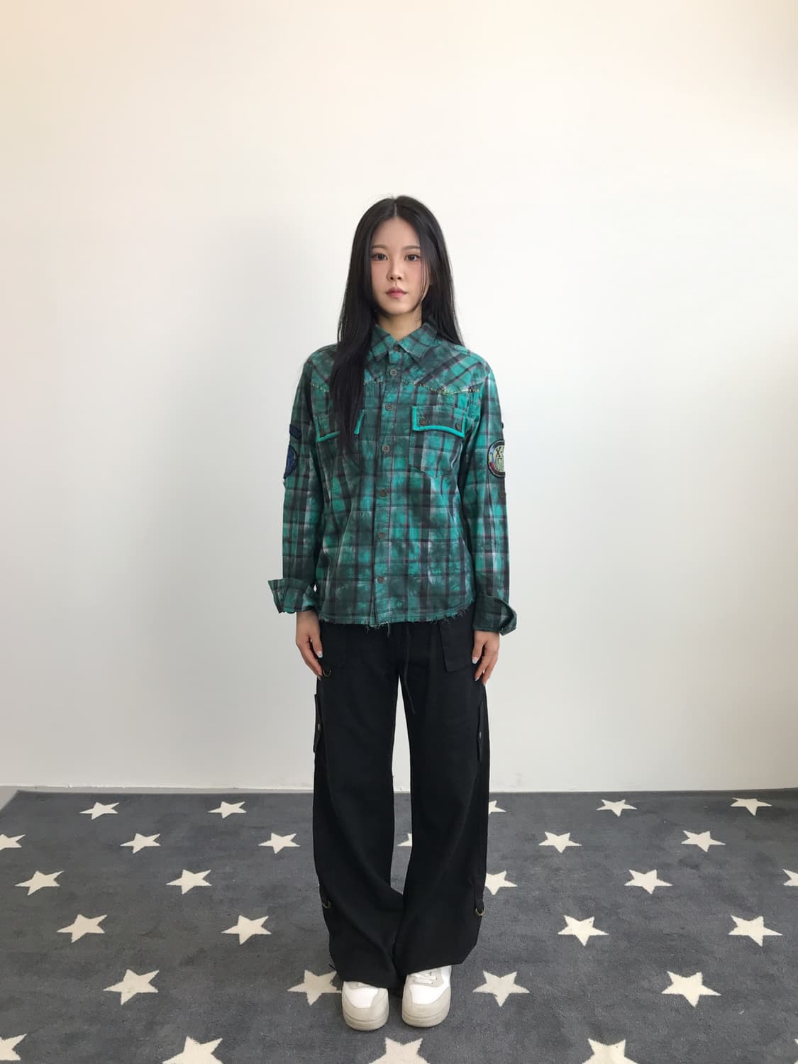 Jpn Y2k Green Checked Shirts 상품이미지1