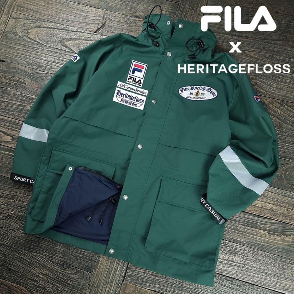 [휠라 X 헤리티지플로스] (새상품) 오버핏 바람막이 자켓 M19701 상품이미지1