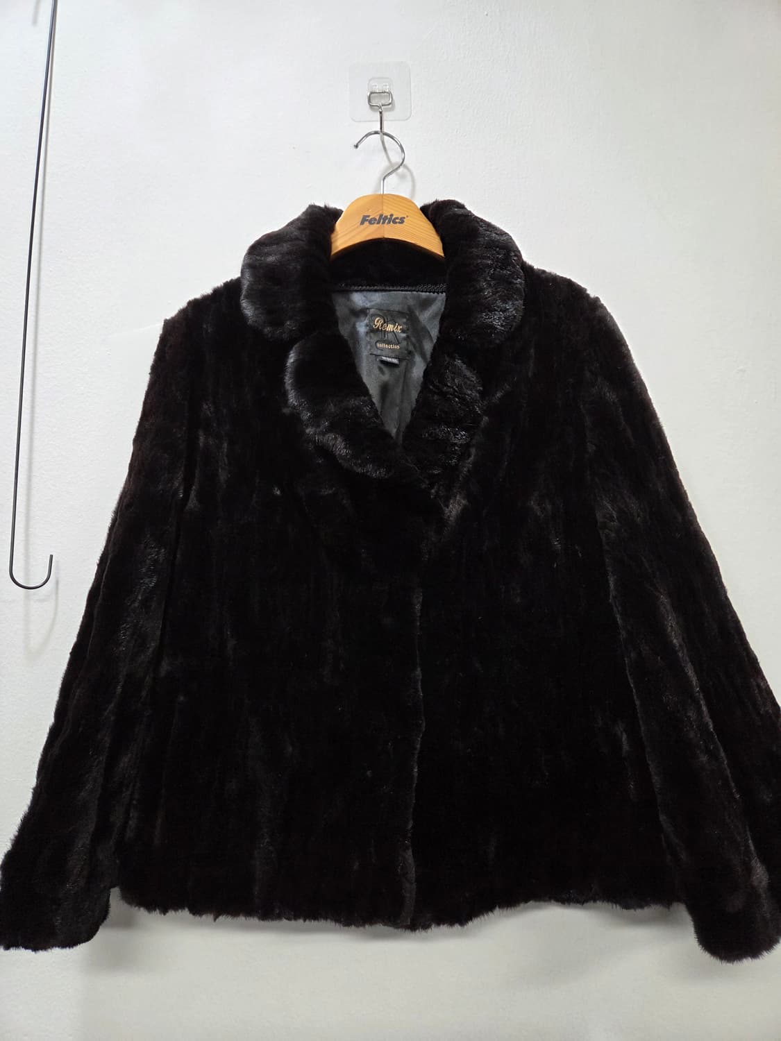 Remix 블랙 여성 밍크 코트 A라인 밍크코트 66 Y2K  상품이미지1